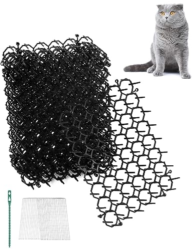 QWORK® 12 Piezas Pinchos Anti Gatos con Clavijas y Lazos -15cm x 20cm - Alambre de Espino Ahuyentador Gatos para Perros, Gatos y Otros Animales
