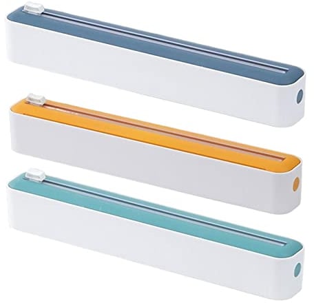 Cling Film Wrap Dispenser,Porta Rotoli Alluminio E Pellicola,Scatola Taglierina per Pellicola Trasparente,Dispenser per Involucri Saran con Taglierina Scorrevole,per Tagliare Pellicola di Alluminio