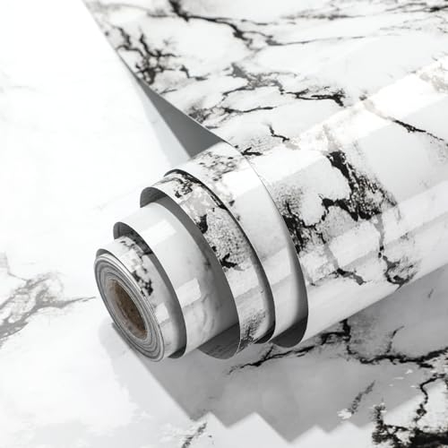Baketron 60CMx10M Möbelfolie Selbstklebende Marmor Folie für Möbel,Wasserdichtes Möbel Aufkleber,Oberflächen für Möbel Wie Küchen,Schlafzimmer und Badezimmer C