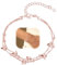 XOEMEL Bracciale in argento 925 per donna, con farfalle, oro rosa, da donna, con perle, regolabile, a strato, braccialetto dell'amicizia, idea regalo per donne, 17,7 pollici, Argento sterling