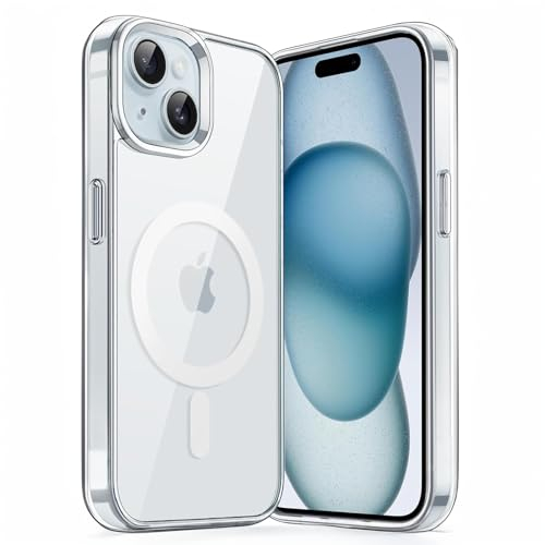 Supreme iPhone 15 Clear Case Magnetic Cover Compatible with Magsafe Wireless Charging, Shockproof, Anti-Yellow, Ultra Slim Clear Case for iPhone 15