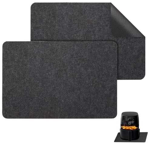 Xumann 2PCS Heat Resistant Mat for Air Fryer, Anti Slip Air Fryer Mat for Worktop Compatible with Ninja, COSORI, Tower, Salter Air Fryer