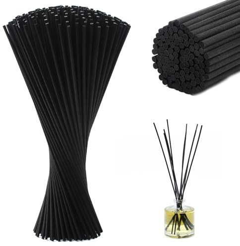 Lotbun Diffuser stäbchen,rattanstäbchen für raumduft,Natürliche Rattanstäbchen,raumduft stäbchen (Schwarz)