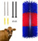 Kratzbürste für Pferd Kuh, Halbrunde Pferde Bürsten 40cm Kuhbürste Universal Kratzbürste Nylon Kratzmatte Massagebürsten für Schaf Pferd Kuh Nilpferd, Rot Blau