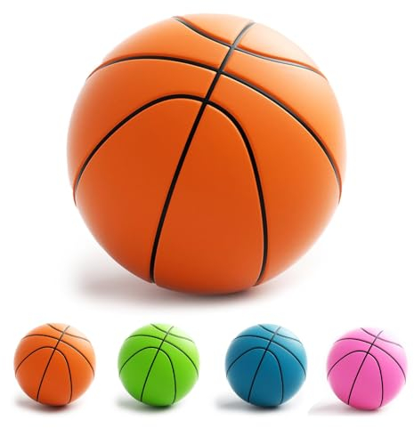 XehCaol Silent Basketball,24CM Schaumstoff Leiser Stiller Basketball Lautloser Leise Basketbälle Dribbling Indoor für Kinder Erwachsene (Orange)
