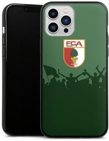 Silikon Hülle kompatibel mit Apple iPhone 13 Pro Max Case schwarz Handyhülle FC Augsburg FCA Bundesliga