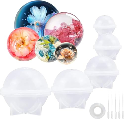 5 Größ sphere epoxidharz formen, silikonformen für epoxidharz, epoxidharz formen silicon, silikonform kugel für Resin Epoxy, Sphere Silicone Mould Jewellery for DIY (A)