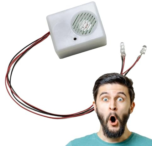 Changeur de voix effrayant pour Halloween | Sondeur d'Halloween à activation vocale | Accessoires hurlants avec lumière LED, outils effrayants d'Halloween pour farce de salle d'évasion