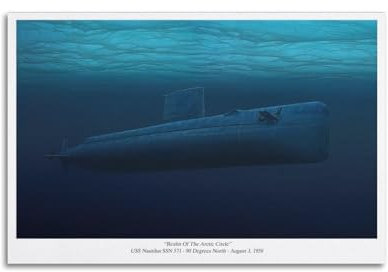 Vintage-U-Boot-Poster, USS Nautilus SSN-571, Atom-betriebenes U-Boot-Poster, dekoratives Gemälde, Leinwand, Wandposter und Kunstdruck, moderne Familienschlafzimmer-Dekoration, Poster, 30 x 45 cm