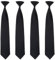 FUIPVGI 4 Stück Schwarze Krawatte für Herren,Krawatten zum Anstecken,Solide Uniform,vorgebundene Herren-Krawatten mit Knöpfen für Hochzeit, Abschlussfeier, Schuluniform, Beerdigung, Formelle(Schwarz)