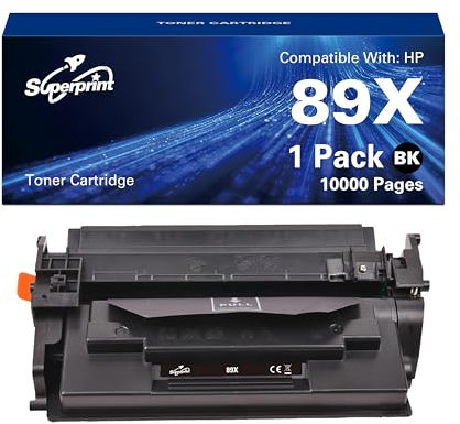 Superprint 89X Tonerkartusche (Mit-chip) Kompatibel für HP 89A 89X 89Y CF289A CF289X CF289Y Toner Schwarz für Laserjet Enterprise M507n/dn/X/dng MFP M528dn/f/C/Z (Groß, 10000 Seiten)