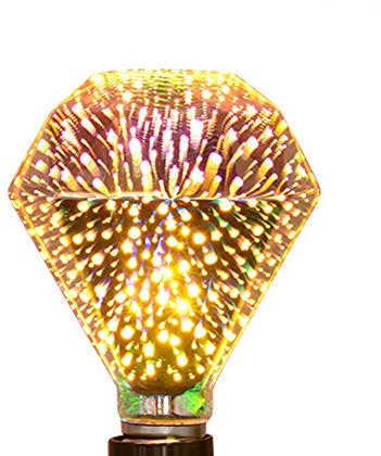 karedle oard Glühbirne LED Lampe Diamant Form mit 3D Feuerwerks-Effekt zur dekorativen Stimmungsbeleuchtung E27 G95 Edison Glühbirne 4W 350lm 85-265V flimmerfrei, nicht dimmbar