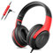 awatrue Cuffie per bambini, con cavo, cuffie per bambini, per scuola, viaggi, PC/tablet, 85/94 dB, limitatore di volume, suono stereo, pieghevole, audio, colore: nero/rosso