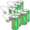 tka Köbele Akkutechnik USB-Akku Typ D: 8er-Set Li-Ion-Akkus Typ D mit USB-C, 5.400 mAh, 8.100 mWh, 1,5 V (Lithium-Ionen, Accu, Taschenlampe)