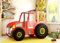 Generisch Kinderbett Kinderzimmerbett Bett Traktor rot mit Lattenrost und Matratze 90x180 cm, 10 cm hoch