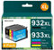 HALLOLUX 932XL 933XL Druckerpatronen Multipack Kompatibel für HP 932 933 Patronen für HP Officejet 6600 6700 7510 7612 7110 6100 7610 6110 (4er Pack, Schwarz Magenta Cyan Gelb)