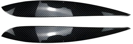 XEBRAD 2X Auto-Scheinwerfer-Lampen-Augenbrauen-Augenlid-Formteil-Deckel-Abdeckung dekorativ, for VW, for Polo, for 9N 2005-2009 Tönungsfolie für Autoscheinwerfer(Carbon Fiber)