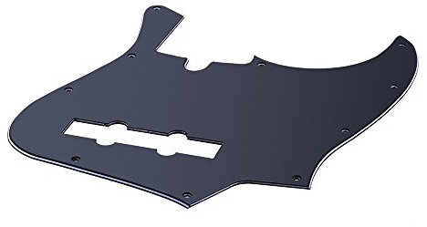 10 Loch JB Bass Pickguard, Ersatz- & Kleinteile für Bässe 2.2mm Dicke 3Ly PVC Konstruktion Standard Jazz Bass Pickguard Geeignet für Jazz Bass(Schwarz)