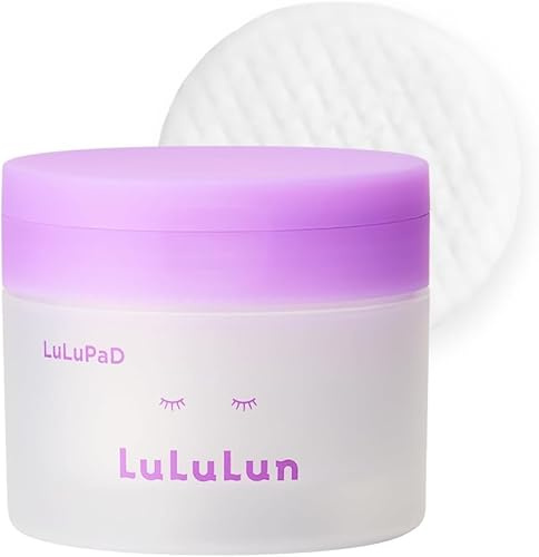 Lululun Toner Pad Wipe Off Face Lotion – 50 Sheets | Dual-Texture Japanese Toner Pads with Bakuchiol, Niacinamide & Black Pearl Extract | For Pore Care & Smooth Skin
