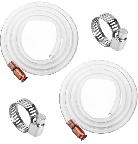 1.8M/2.5M Schüttelschlauch Benzin, 2 Stück Schüttelpumpe mit Schlauchklemme, Selbstansaugende Schlauch, Siphonpumpe für Flüssigkeit, Kraftstoff, Gas