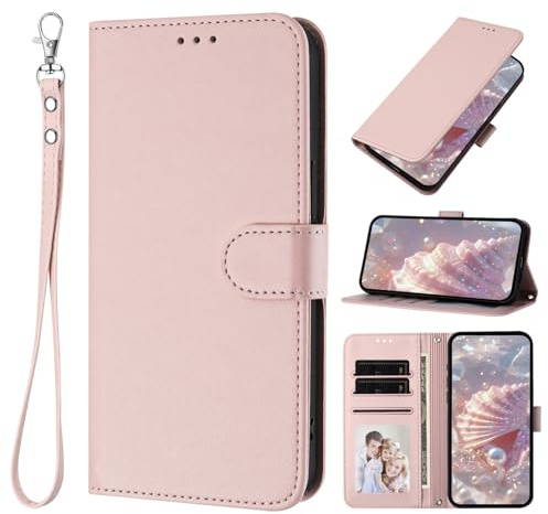 XINQCASE per iPhone 12 Mini, Custodia a Portafoglio in Pelle PU [Tracolla Staccabile], Flip Libro Custodia Cover per iPhone 12 Mini, Rosa