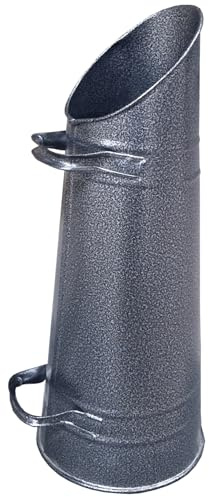 Large Coal Hod Heavy Duty 22 Bucket Coal Scuttle Antique Silver Style for Fireplace Fire Side