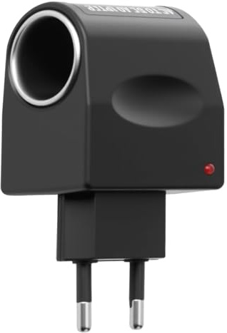 Adattatore per Accendisigari per Auto, Convertitore CA a CC, 220V a 12V e 500 mA Max 10 W Alimentazione convertitore Trasformatore Convertitore Presa per Elettronica di Piccole Auto（nero）