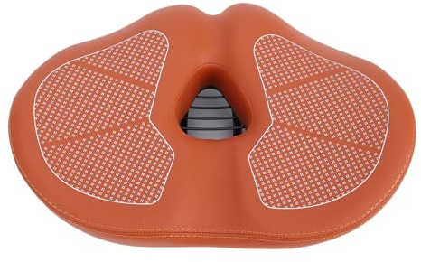 Fafeims Übergroßer Fahrradsattel mit LED-Licht und Doppelfedern, Premium-PU-Leder-Komfortsitz, Verdickter Schwammpolsterung und Stoßdämpfung für das Mountainbiken (Brown)