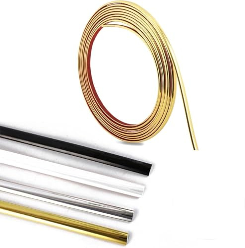 Self Adhesive Tile Trim, Peel and Stick Moulding Trim Self Adhesive, Beading for Wall Panelling, Tile Trims and Edgings for Wall, Mirror, Ceiling, Floor, Panel, Cabinet, Furniture(White 8mmx2m)