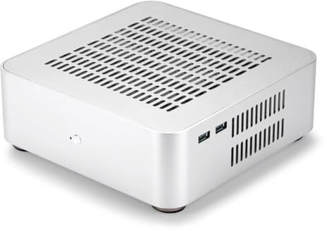 Bosiyrggrl Mini HTPC Case Tutto Telaio in Alluminio Mini ITX Computer Gaming PC Case Desktop con Alimentazione A 8 Pin PSU Bianco