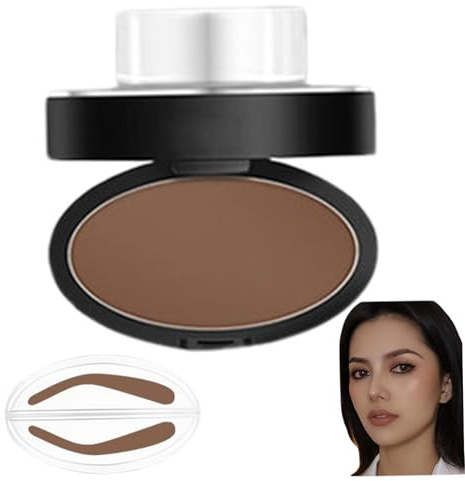 Kit Timbro Sopracciglia, Kit Stencil Sopracciglia a Lunga Durata per Donna con Forma Arrotondata ad Arco Dritto Timbro Facile e Veloce con Polvere Fine per Tutti i Livelli di Abilità