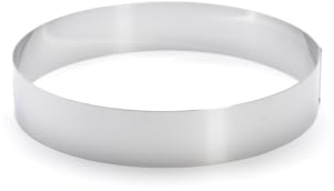 De Buyer - Cercle à entremets rond en inox - 24 x 4,5 cm - Fabriqué en France, Parfait pour Mousse, Entremets, Pâtisserie, Inox Durable qui Conserve sa Forme, Bonne Convection Thermique