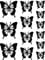 Samunshi® Schmetterling Aufkleber Set No.8 6x3,5cm4x5cmund3x7cm schwarz