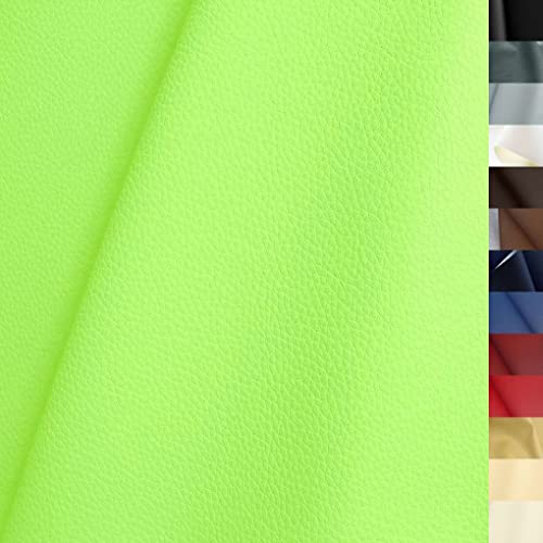 TOLKO 1m Kunstleder Meterware | weiches Premium Lederimitat für Stuhl Bank Sessel Sofa Sitzbezug Bezugstoff in Rindsleder Optik 140cm breit Polsterstoff Polsterbezug Möbelstoff (Lind Grün)
