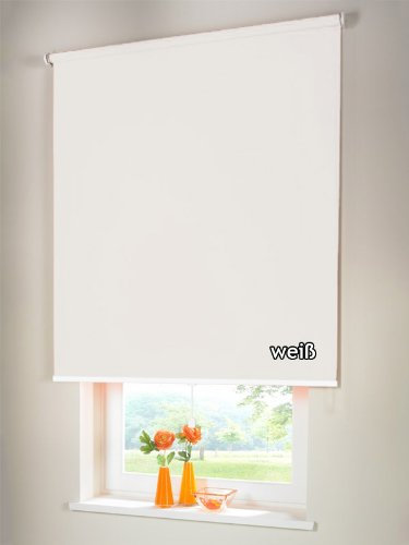Verdunkelungsrollo Mittelzugrollo Springrollo Rollo Verdunkelung 170 x 200 cm / 170x200 cm weiss
