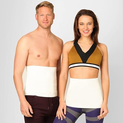 BeFit24 Unisex Nierenwärmer aus Angora, Merino & Baumwolle – Rücken- & Nierengurt für Damen & Herren – Wärmend, Atmungsaktiv, Weiß