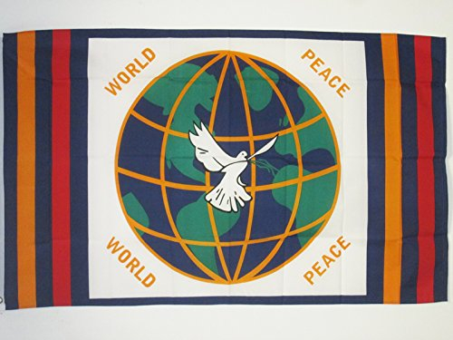 AZ FLAG - Flagge Weltfrieden - 90x60 cm - Frieden in der Welt Fahne 100% Polyester mit Messing-Ösen - UV-beständig - Vives Farben - 50g