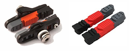 Clarks Elite Road Bike Brake Pads and Inserts - Pair of 50mm Triple Contour Pads & Replacements Compatible with SRAM, Shimano & Campagnolo Road Bikes