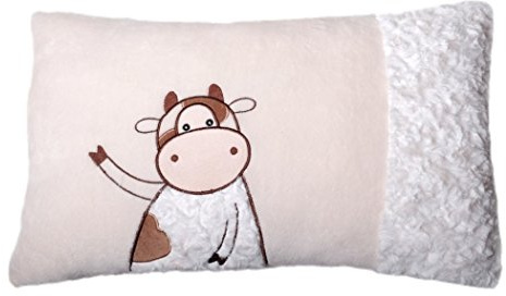 Inwolino 7822 - Schmusekissen Kuh Millie, Creme/braun, ca. 40 x 25 cm, Kuschelkissen, Babykissen, Kinderkissen