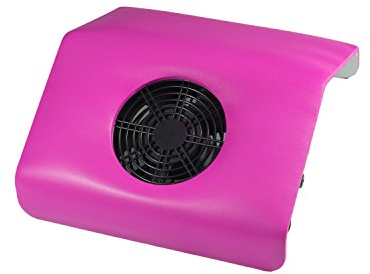 N&BF Staubabsaugung Lederimitat Pink/Rosa | Profi Nagelstudio Tischabsaugung geräuscharm | leicht auswechselbarer Staubbeutel | Nagel Staubabsauger für Maniküre & Pediküre