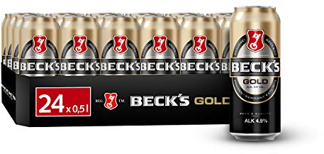 BECK'S Gold Lager Dosenbier, EINWEG (24 x 0.5 l Dose), Pils / Lager Bier
