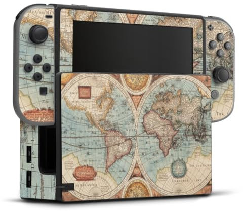 DeinDesign Skin kompatibel mit Nintendo Switch Folie Sticker Vintage Landkarte Weltkarte