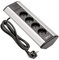 Sanitop-Wingenroth 28031 0 Eck-Mehrfachstecker 4-fach, Steckdosenleiste, Ecksteckdose, Aufbaustecksäule,Tischsteckdose, für Küchen- und Arbeitsflächen, Aluminium, Schwarz-silber, Universal