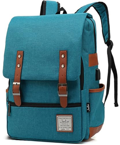 Junlion Unisex Business Laptop Rucksack College Student Schultasche Reiserucksack Tagesrucksack mit USB-Ladeanschluss, blau, Einheitsgröße, Rucksack-Rucksäcke
