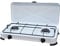 FIRE ONE Réchaud à gaz en Acier Inoxydable 2 Feux Portable Couvercle de Camping Jardin