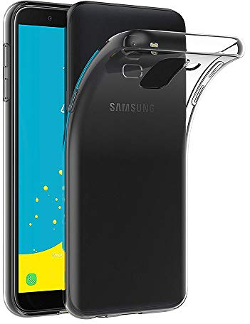 AICEK Samsung Galaxy J6 2018 Hülle, Transparent Silikon Schutzhülle für Samsung Galaxy J6 2018 Case Clear Durchsichtige TPU Bumper Samsung Galaxy J6 2018 Handyhülle (5,6 Zoll SM-J600F)