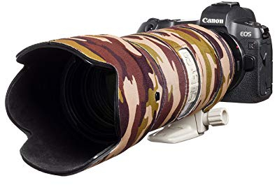 easyCover - Lens Protection Camouflage Cover - Objektivschutz - Schutz für Ihr Kameraobjektiv - Geeignet für Canon EF 70-200mm f/2.8 is II und III USM - Braune Camouflage