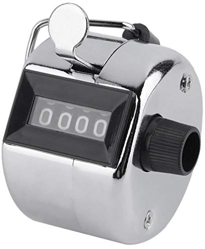 Hamado Mechanischer Zähler/Handzähler/Mengenzähler aus Metall, Schrittzähler 4-stellig/Mengen Stück Counter Klicker
