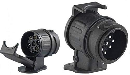Cardepot24 Anhänger Adapter 13 auf 7 polig 12V Anhängerkupplung Stecker AHK Kurzadapter PKW, Schwarz