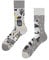 Dedoles Socken Unisex Damen Herren & Kinder Baumwolle viele lustige Designs 1 Paar Geschenk links rechts verschieden, Farbe Grau, Motiv Waschbär, Gr. 35-38